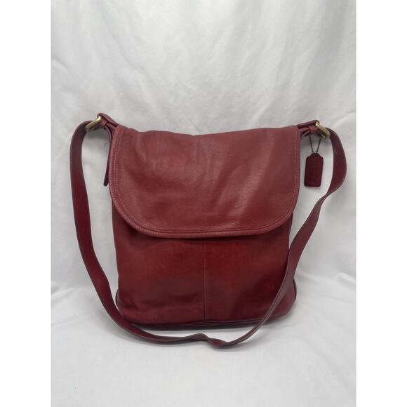 Coach Whitney Bag Vintage Red Leather Crossbody 90s Authentic Rare - Picture 1 of 16
